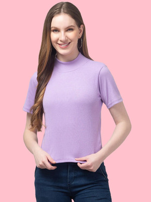 Tanushk Casual Solid Women Purple Top