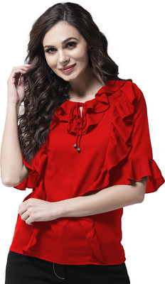 ORIEX THE ORIGINAL FASHION Casual Solid Women Red Top