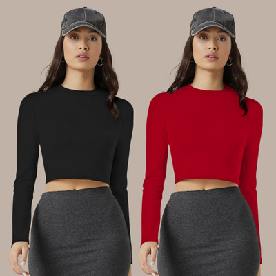 Maheshvi Casual Solid Women Red Top