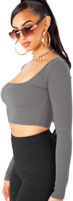 jovo Party Self Design Women Grey Top