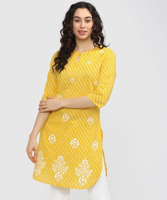 Vishudh Casual Printed Women Yellow Top
