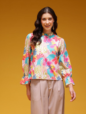HERE&NOW Casual Printed Women Multicolor Top