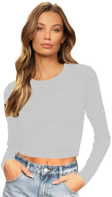 jovo Party Self Design Women Grey Top