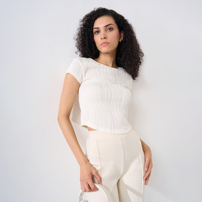 Ajile By Pantaloons Casual Self Design Women White Top