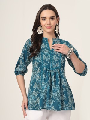 Style Quotient Casual Printed Women Blue Top