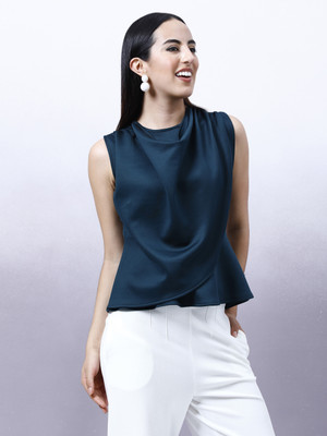 ATHENA Casual Solid Women Green Top