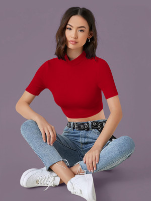 Kashonaa Casual Solid Women Red Top