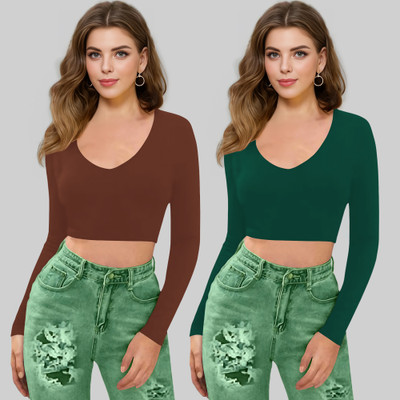 Dream Beauty Fashion Casual Solid Women Green Top
