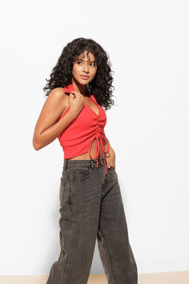 Urban Sundari Party Solid Women Red Top