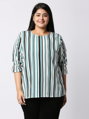 Style Quotient Casual Striped Women White Top