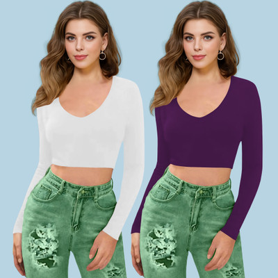 Dream Beauty Fashion Casual Solid Women Purple Top