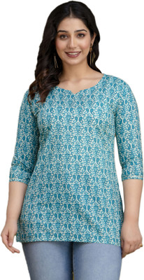 MAINACREATIONS Formal Printed Women Blue Top