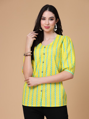 God Bless Casual Printed Women Multicolor Top