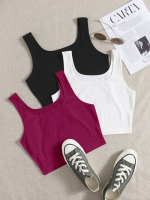 Berry Bird Casual Solid Women Orange Top