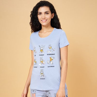 Dreamz by Pantaloons Casual Printed Women Light Blue Top