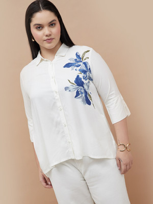 Nexus by Lifestyle Casual Printed Women White Top