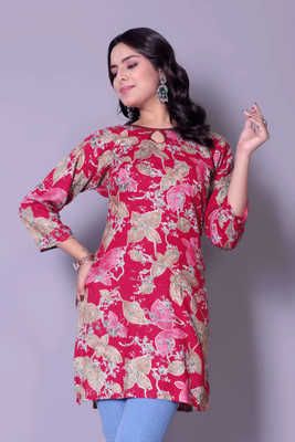 LILUDI Formal Printed Women Pink Top