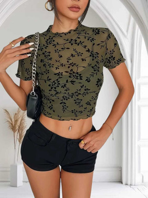 Cozynest Casual Printed Women Green Top
