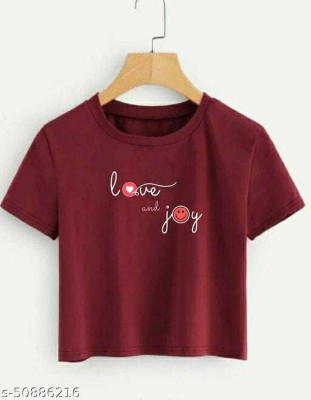 Jolliy Casual Printed Women Maroon Top