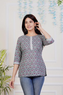 Dhiraj Formal Printed Women Grey Top