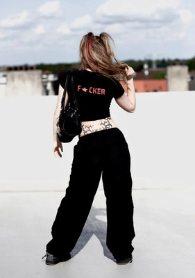 DripRepublic Casual Graphic Print Women Black, White Top