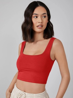 Look Rush Casual Self Design Women Red Top