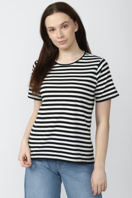 VAN HEUSEN Casual Striped Women Black, White Top