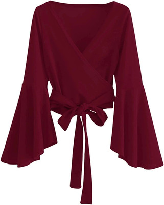 Tashvika's Casual Solid Women Maroon Top