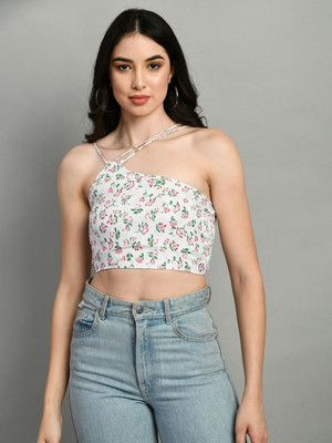 Raffaella Party Floral Print Women White Top