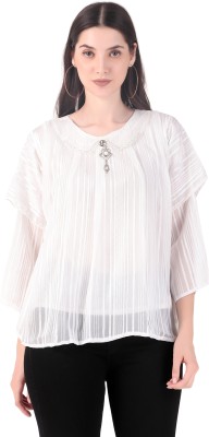 THE MODERN THING Casual Striped Women White Top