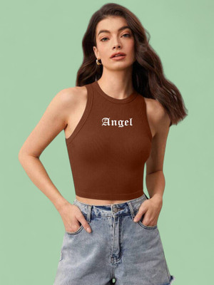 Tabadtod Casual Printed Women Brown Top