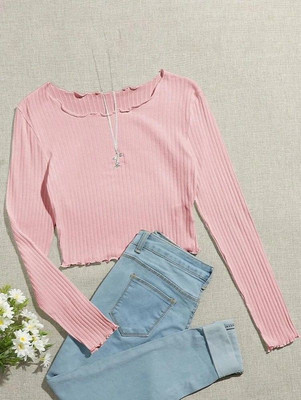 CUTEXT FASHION Party Solid Women Pink Top