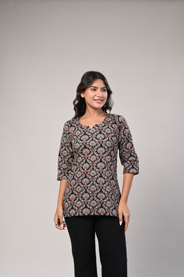 SEREN MILANO Casual Printed Women Black Top