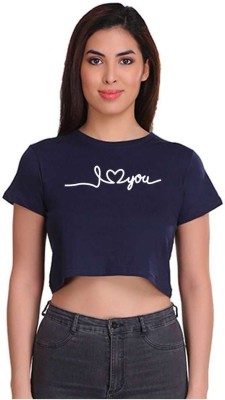 ANURUPAM FASHION Casual Printed Women Dark Blue Top