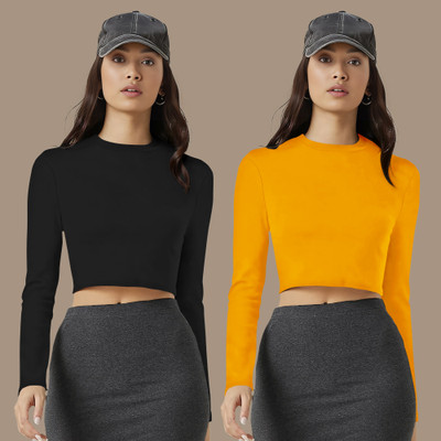 Maheshvi Casual Solid Women Yellow Top