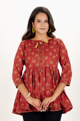 RAi shree Casual Printed Women Red Top