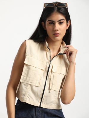 Bene Kleed Casual Solid Women Beige Top