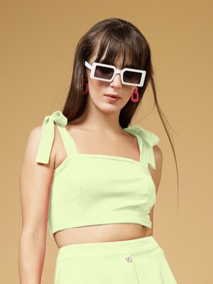 Oomph! Party Solid Women Green Top