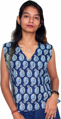 JAIPUR HAND BLOCK Casual Printed Women Black Top