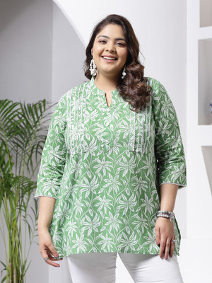 Little More By Stylum Casual Printed Women Green, White Top