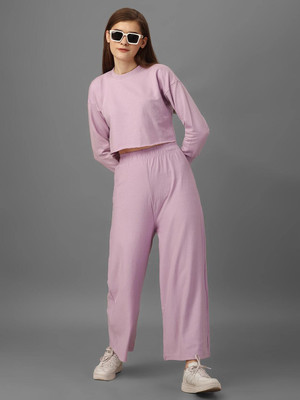 SXV STYLE Regular Fit Women Purple Trousers
