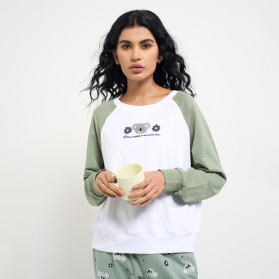 Dreamz by Pantaloons Full Sleeve Solid Women Sweatshirt