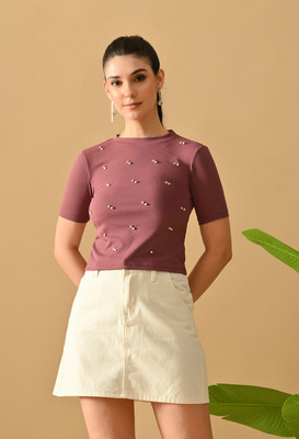 IUGA Party Embellished Women Pink Top