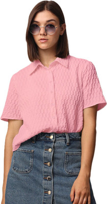 Rahi Trendz Party Self Design Women Pink Top