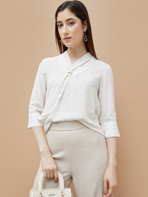 CODE by Lifestyle Casual Solid Women White Top