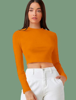 NAVYANKAA Casual Solid Women Yellow Top