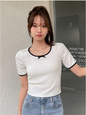 JC JUMMY COUTURE Casual Solid Women White Top