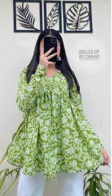 SAMOD Casual Printed Women Green Top