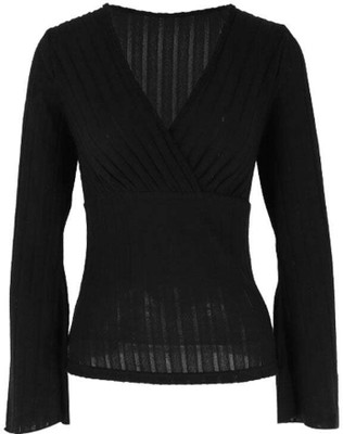 OUTZIDR Casual Self Design Women Black Top