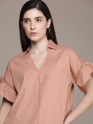 French Connection Casual Solid Women Orange Top